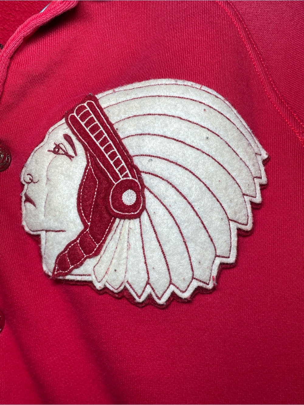 Vintage Polo Ralph Lauren Varsity Jacket Indian Head Chief Champs Red Size M - Picture 4 of 16